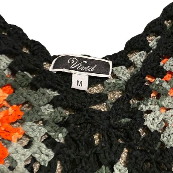 Woven Crochet Aztec Tassel Bohemien Cropped Tank Top Shirt - Picture 5 of 5